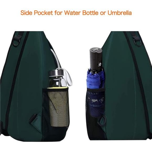 Multipurpose Crossbody Shoulder Bag Travel Hiking Daypack, Peacock Green